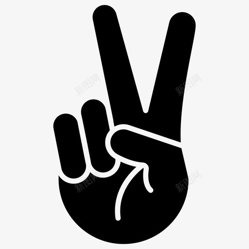 和平符号手势和平手势svg_新图网 https://ixintu.com 和平 符号 手势 图标 胜利 彩色 轮廓 字形 集合