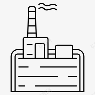地热能电力工业环保工厂图标