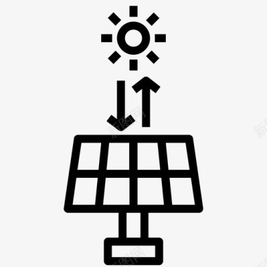 太阳能电池板生态工业图标