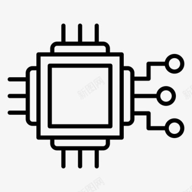 嵌入式软件中央处理器计算机芯片图标