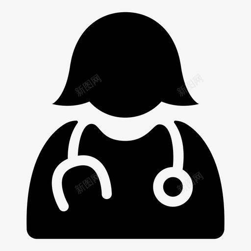 医生女医院svg_新图网 https://ixintu.com 医生 生女 医院 听诊器 女岁