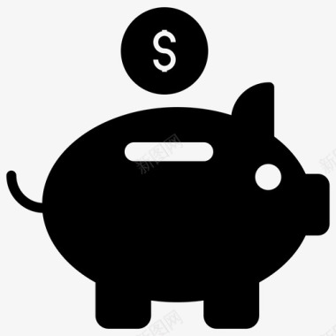 小猪银行美元保管货币储蓄图标