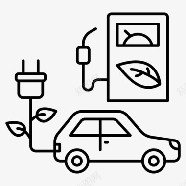 生态汽车汽车技术电动汽车图标