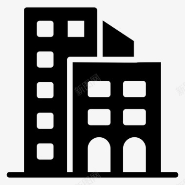住宅楼建筑公寓图标