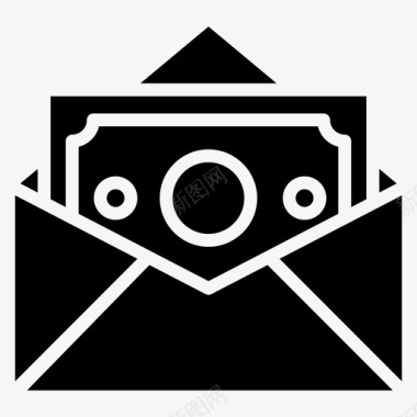 现金信封商务电子邮件钱信封图标
