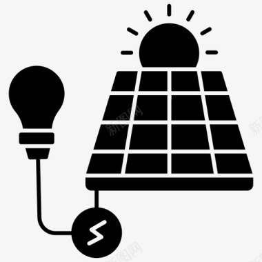太阳能发电可再生能源太阳能图标