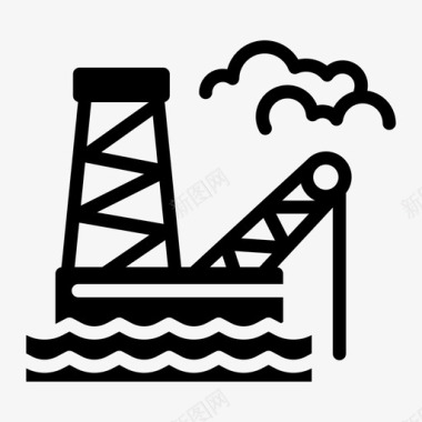 石油平台海上杂项014固体图标
