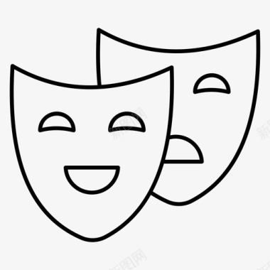 剧院面具狂欢节面具马戏团面具图标