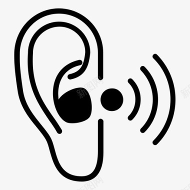 耳朵听传输听耳朵信号图标