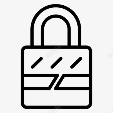 挂锁闩锁保护图标