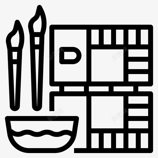 水彩艺术画笔svg_新图网 https://ixintu.com 水彩 艺术 画笔 工具 创作 过程 概述 图标
