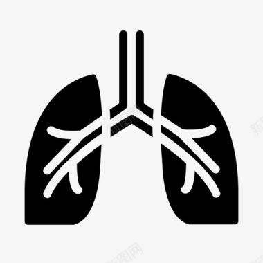 肺脏学肺医学象形文字图标