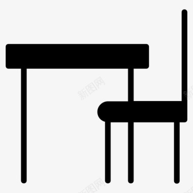 桌椅书桌家具图标