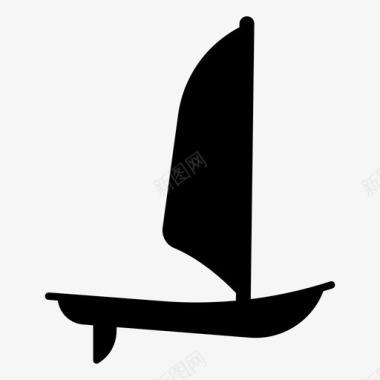 风帆冲浪划船独木舟图标
