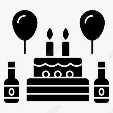 生日聚会面包店项目生日蛋糕图标