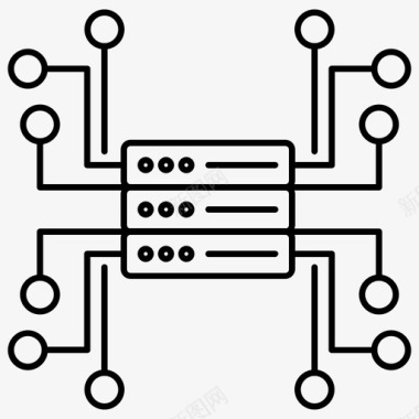 集中式存储数据库机架式存储图标