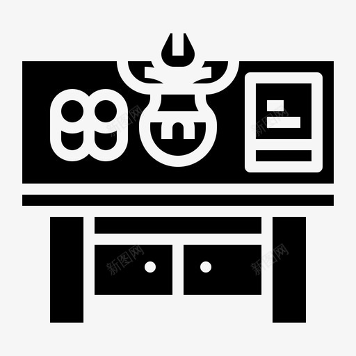 中桌装饰家具svg_新图网 https://ixintu.com 中桌 装饰 家具 室内 家居装饰 实心 图标