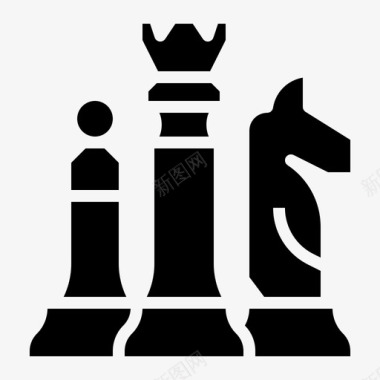 战略国际象棋市场营销图标