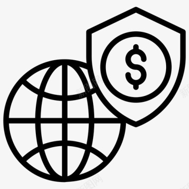 金融安全经济安全金融保护图标