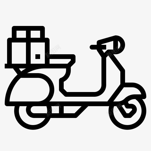 送货摩托车包裹发货svg_新图网 https://ixintu.com 送货 摩托车 发货 包裹 运输 轮廓 图标