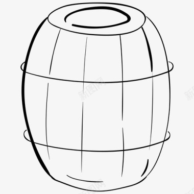 木桶啤酒桶圆桶图标