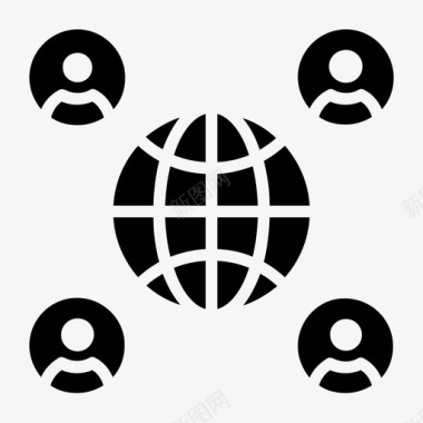 世界连接数字连接全球通信图标