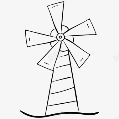 风车农场能源自然能源图标