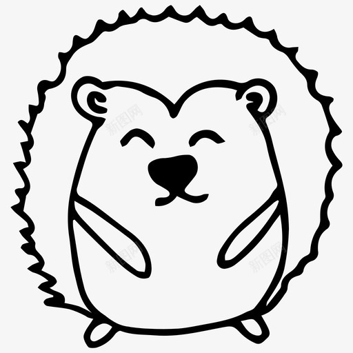刺猬动物卡通svg_新图网 https://ixintu.com 卡通 动物 刺猬 可爱 森林