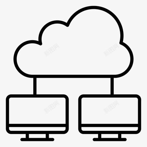 云技术云计算云设备svg_新图网 https://ixintu.com 技术 云计算 设备 托管 存储 一套 硬件 矢量 矢量图 图标