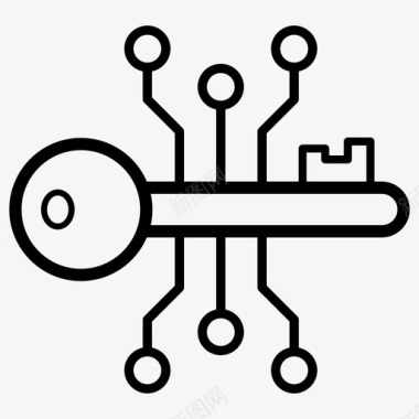 加密密钥密码学网络安全图标