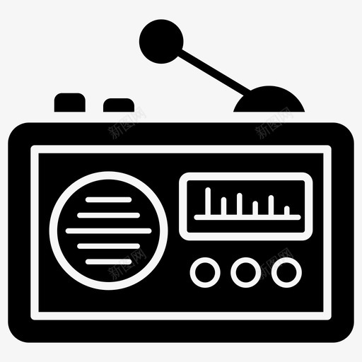收音机输出设备收音机广播svg_新图网 https://ixintu.com 收音机 输出 设备 广播电台 老式 通信 广播 字形 图标 收集