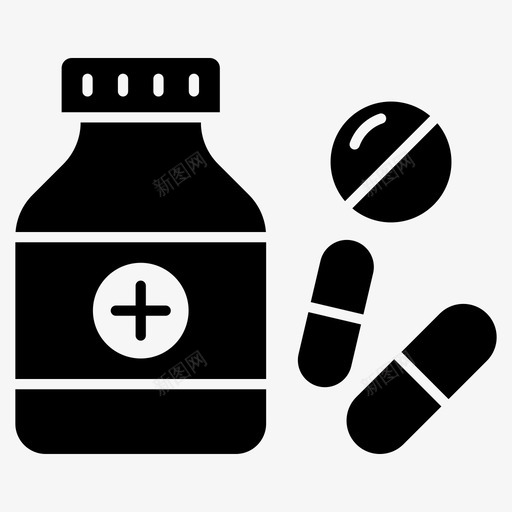 药品抗生素药瓶svg_新图网 https://ixintu.com 药品 药瓶 抗生素 容器 药丸 彩色 轮廓 图标 字形 集合