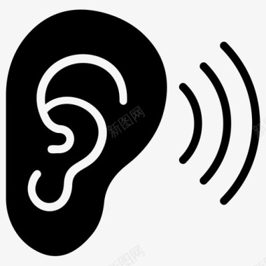 听力测试耳朵听觉图标