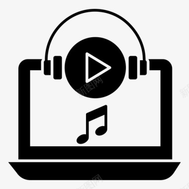 在线音乐支持音频音乐笔记本电脑音乐图标