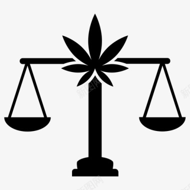 毒品法庭合法大麻非法大麻图标