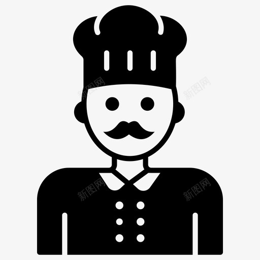 厨师面包师食品制备svg_新图网 https://ixintu.com 厨师 图标 面包师 食品 制备 彩色 轮廓 字形 集合