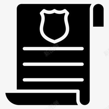 警察文件契约法律证书图标