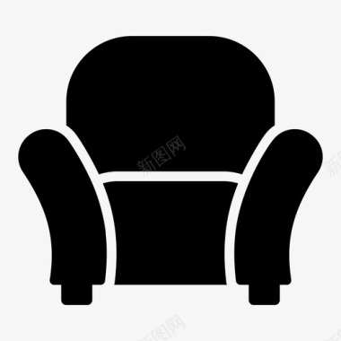 扶手椅长椅沙发家具图标