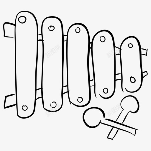 木琴巴拉丰木槌svg_新图网 https://ixintu.com 木琴 巴拉 木槌 乐器 木棒 多媒体 视频 电影 影线 矢量 矢量图