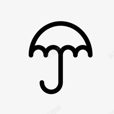 雨伞防护雨天图标