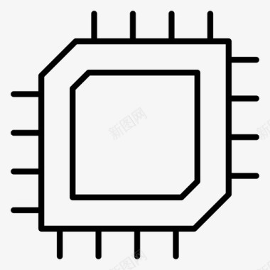 微芯片计算机芯片计算机处理器图标