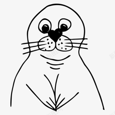 海豹动物卡通图标