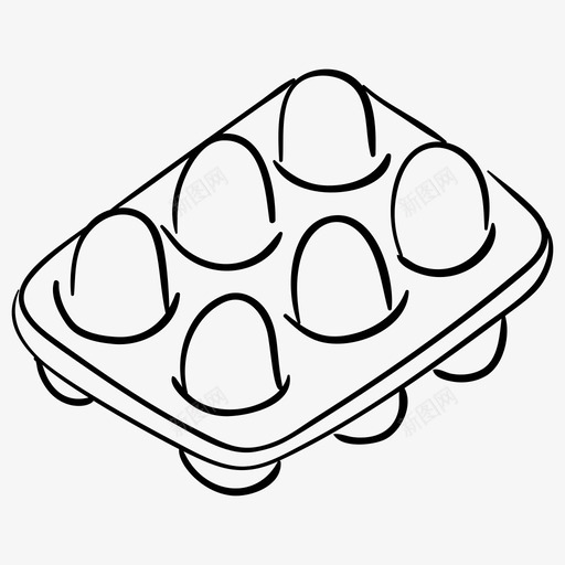鸡蛋托盘早餐鸡蛋盒svg_新图网 https://ixintu.com 农业 农场 动物 图标 托盘 早餐 矢量 矢量图 食品 鸡蛋 鸡蛋托