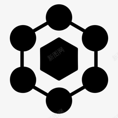 分子结构丛簇图标