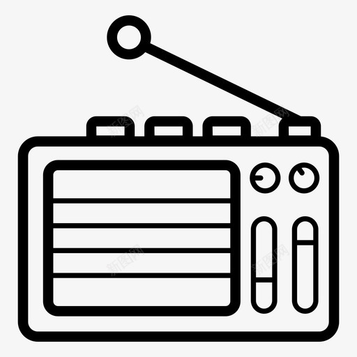 收音机广播娱乐svg_新图网 https://ixintu.com 收音机 广播 娱乐 无线电 通讯 音响 野营 徒步旅行 线路 图标 收藏