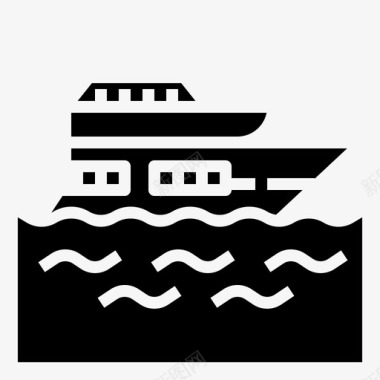 游艇帆船交通工具图标