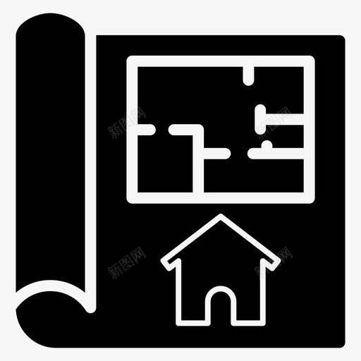 房屋规划建筑工程蓝图svg_新图网 https://ixintu.com 房屋 规划 建筑工程 蓝图 施工 计划 绘图 原型 建筑 房地产 图标