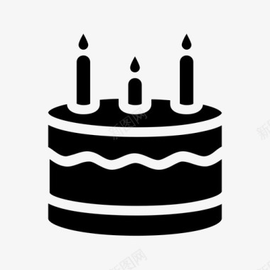 生日蛋糕生日蜡烛蛋糕庆典图标
