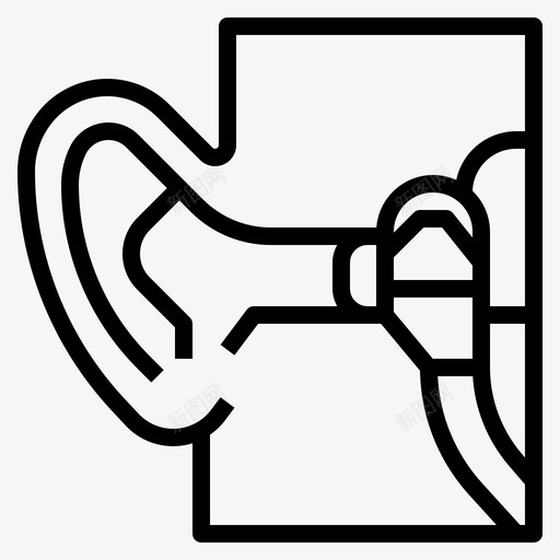 听觉解剖沟通svg_新图网 https://ixintu.com 沟通 听觉 解剖 耳朵 轮廓 图标
