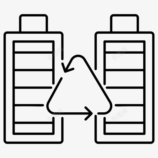 回收电池电池充电电池水平svg_新图网 https://ixintu.com 电池 回收 充电电池 水平 再利用 一套 生态 环保 矢量 矢量图 图标